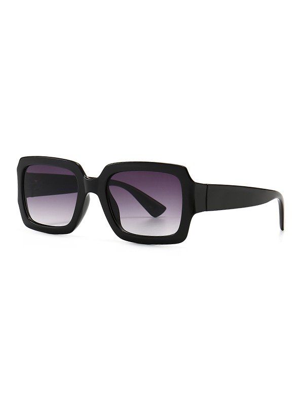 

Gradient Rectangle Wide Temple Sunglasses, Black