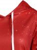 Sweat-shirt à Capuche Imprimé Noël de Grande Taille - Rouge 1X