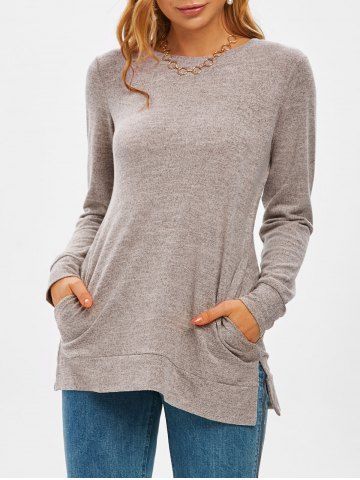 Pocket Rengl Heather Jumper Ropa de punto - LIGHT COFFEE - XXL