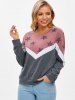 Star Colorblock Jersey Knit Casual Sweatshirt -  