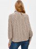 High Neck Cable Knit Poncho Sweater -  