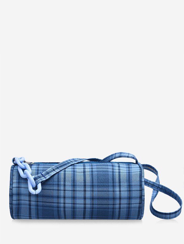 

Casual Plaid Chain Mini Crossbody Bag, Sky blue