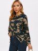 Fleece Camouflage Side Zipper Tunic Sweatshirt -  