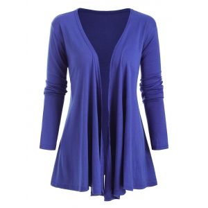 

Open Front Jersey Draped Front Jacket, Blue