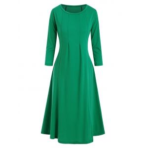 

Pleated Detail Trapeze Midi Dress, Green