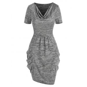 

Cowl Neck Space Dye Dress, Smokey gray