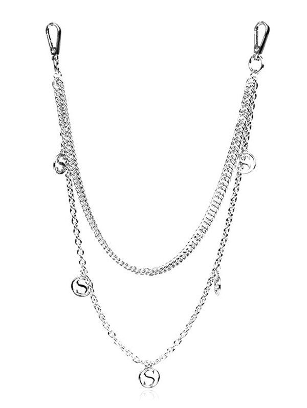 

Multilayer Alphabet S Shape Waist Chain, Silver