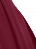 Robe Mi-Longue Trapèze Plissée Détaillée - Rouge foncé XL