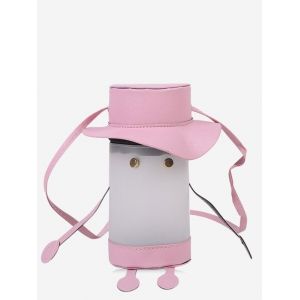 

Cartoon Cylinder Crossbody Phone Bag, Pig pink