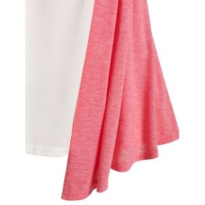 

Plus Size Crossover Cold Shoulder Tee, Flamingo pink