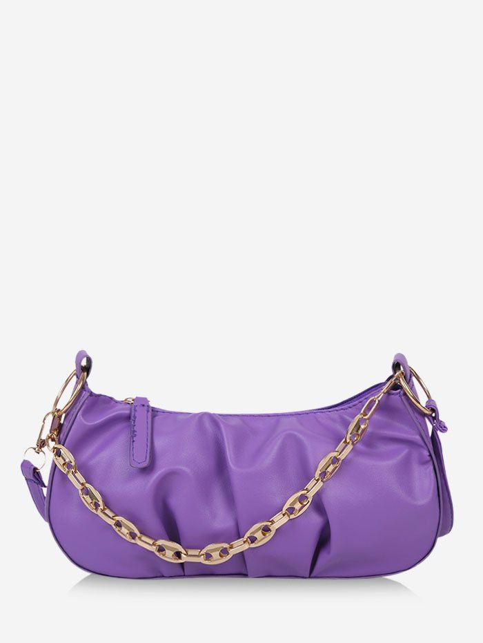 

Retro Pleated Chain Shoulder Bag, Jasmine purple