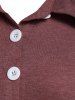 Plus Size Buttons Lace Up Applique Blouse -  