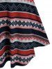 Tribal Pattern Flower Lace Insert Sweater Dress -  