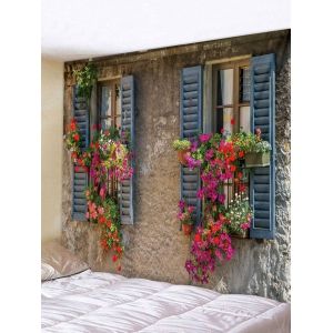 

Window Flower Wall Print Hanging Tapestry, Wood