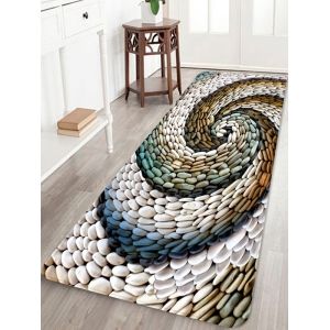 

Spiral Pebble Stone Print Fleece Floor Mat, Gray cloud