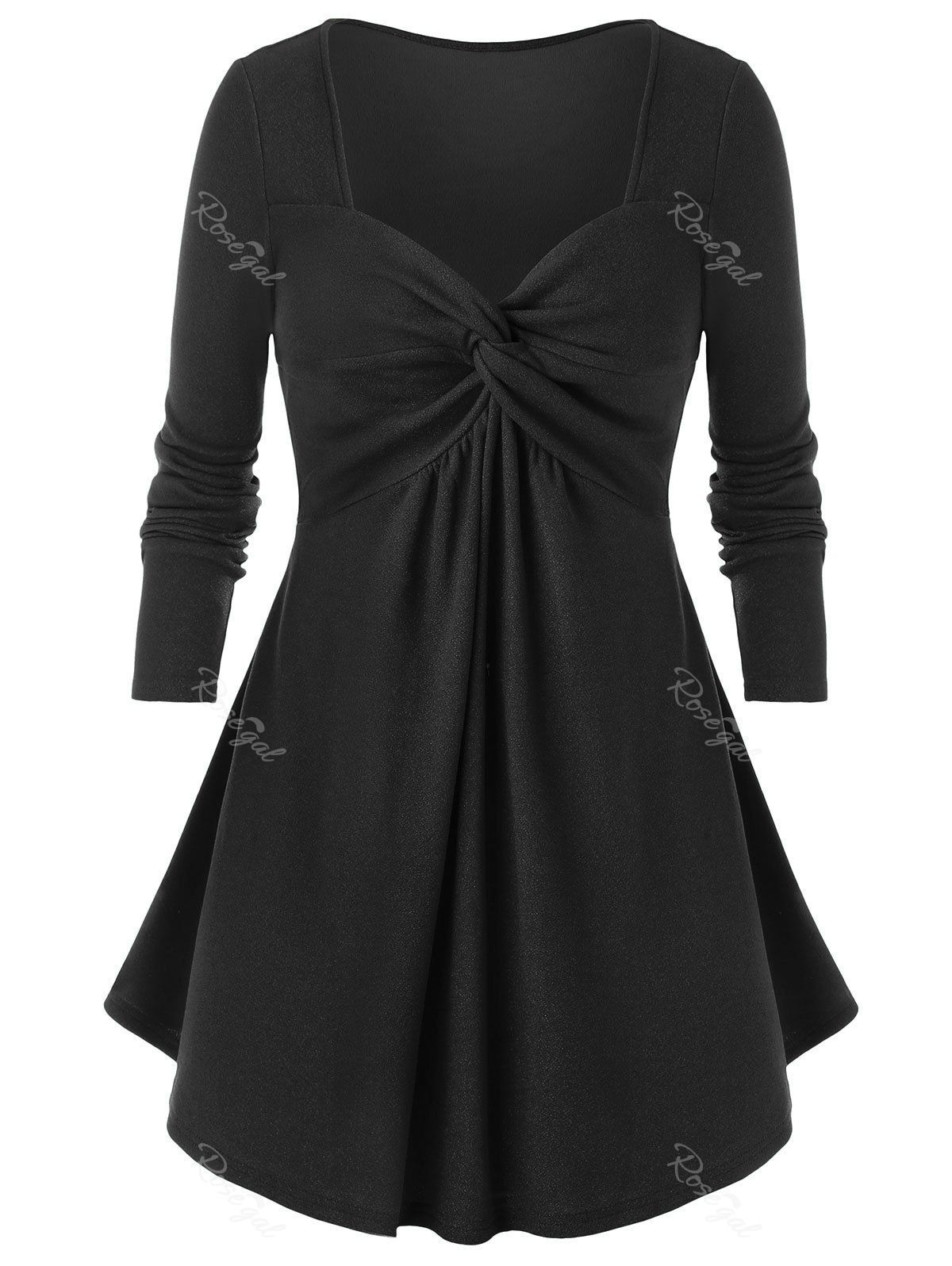 

Plus Size Knot Top, Black