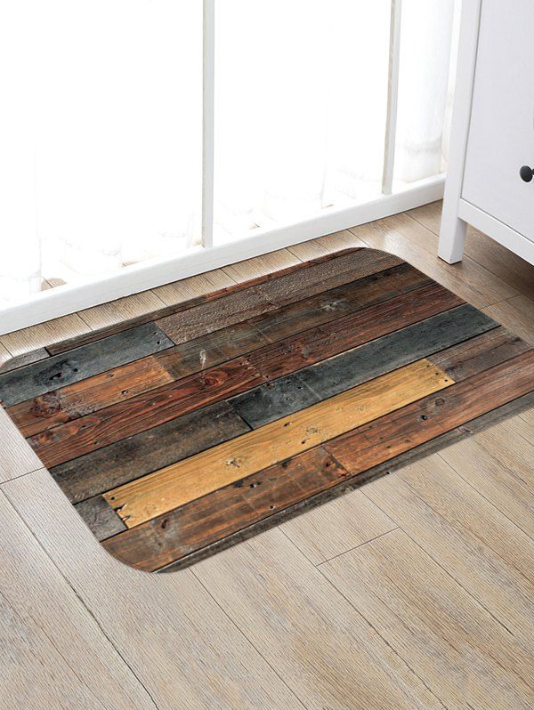 [32 OFF] Wood Grain Print Antiskid Area Rug Rosegal