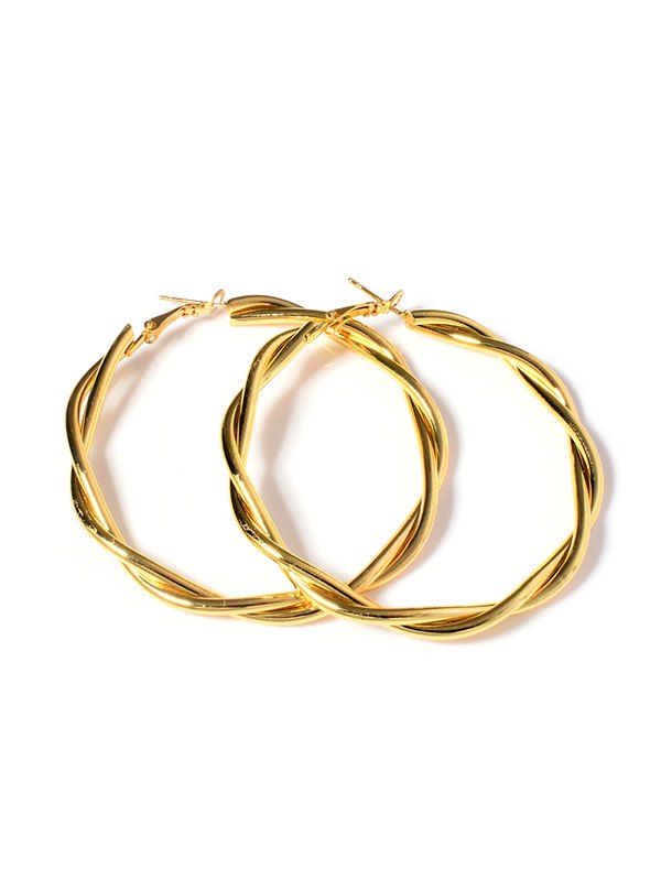 

Twist Circle 18K Gold Plated Hoop Earrings, Golden