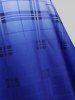 Robe Ajustée et Evasée à Bretelle à Carreaux Ombrée de Grande Taille - Bleu 1X