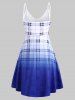 Cami Plaid Ombre Plus Size Fit and Flare Dress -  