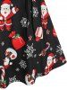 Plus Size Christmas Santa Claus Snowflake Lace-up A Line Dress -  
