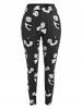 Plus Size High Waist Panda Print Fitted Leggings -  