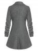 Plus Size Dual Lace-up Single Breasted Tunic Coat -  