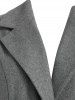 Manteau Tunique à Double Boutonnage à Lacets Grande Taille - Gris Ardoise Foncé 1X