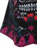 Plus Size Tribal Skull Print Crisscross Tank Top -  