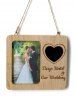 Wooden Retro Wedding Countdown Heart Blackboard Photo Frame -  
