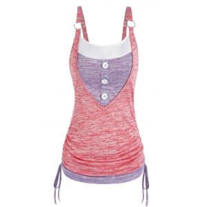 

Space Dye Print Cinched 2 In 1 Tank Top, Multi