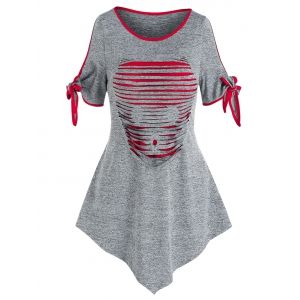 

Ripped Tie Knot Heathered T-shirt, Light gray