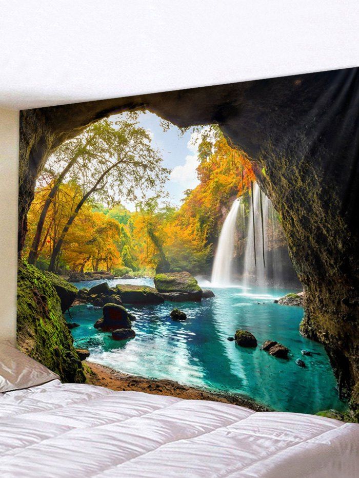 

Cave Landscape Printed Waterproof Wall Tapestry, Multi