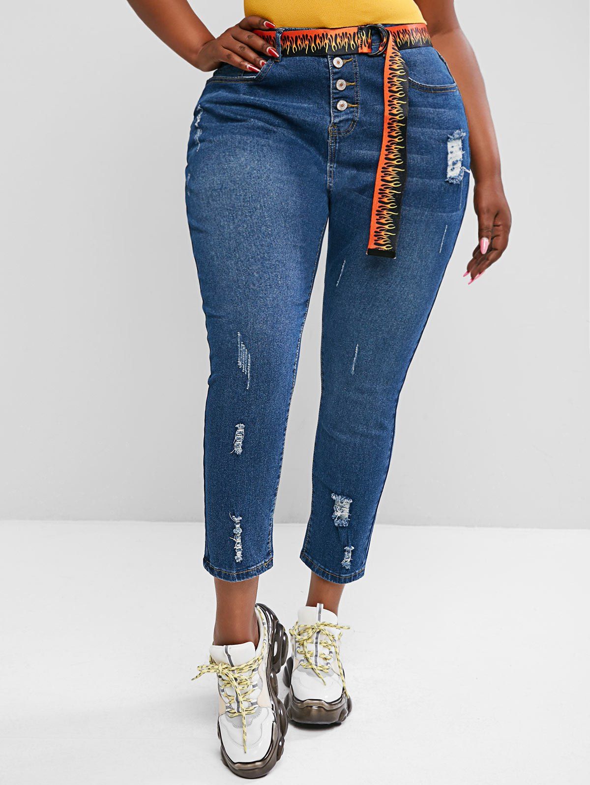 plus size distressed jeans