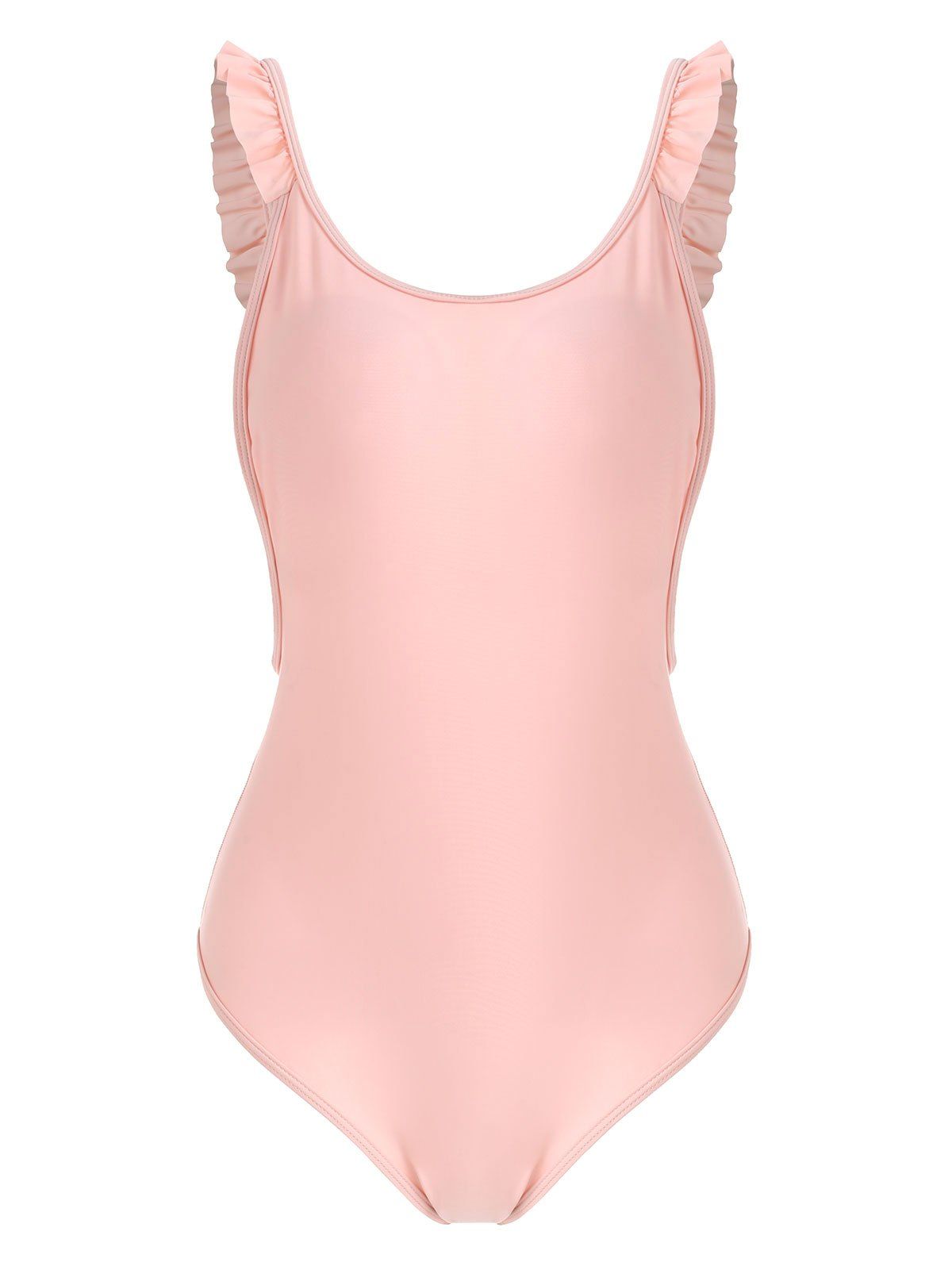 

Flounce Thong One Piece Swimsuit, Light pink