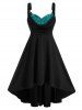 Plus Size O Ring Sequins High Low Prom Dress -  
