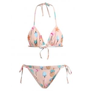 

Flamingo Hawaiian Tiny String Bikini, Light apricot pink