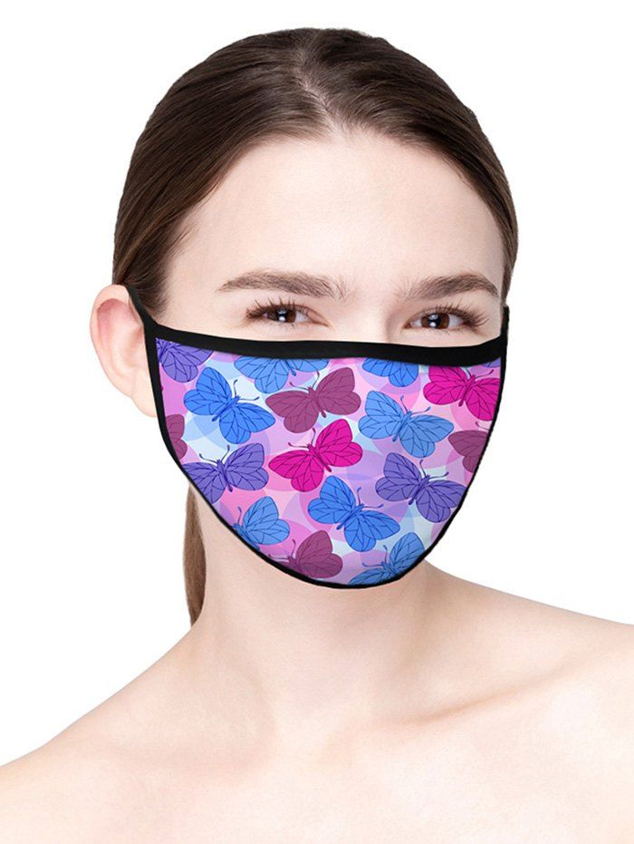 

Printed Butterfly Air Layer Fabric Face Mask, Pink cupcake