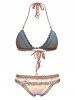 Trendy Halter  Knitted Colored Women's Bikini Set -  