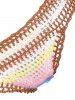 Trendy Halter  Knitted Colored Women's Bikini Set -  
