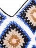 Crochet Knit Sleeveless Cover Up Top -  