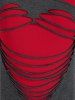 Plus Size Ripped Heart Skew Neck T-shirt and Camisole Set -  