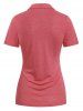 Turn Down Collar Short Sleeve T-shirt -  