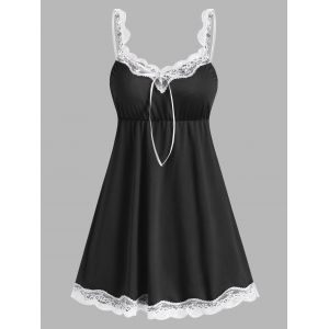 

Lace Panel Chemise, Black