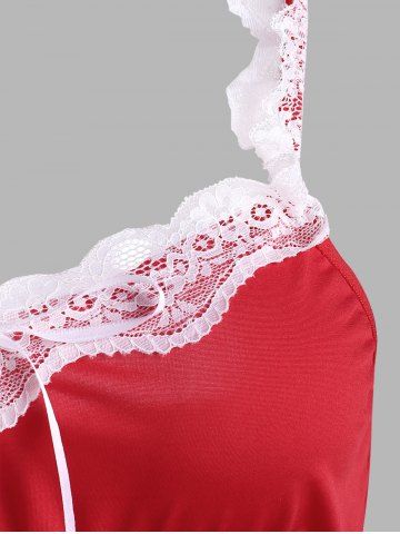 

Lace Panel Chemise, Red