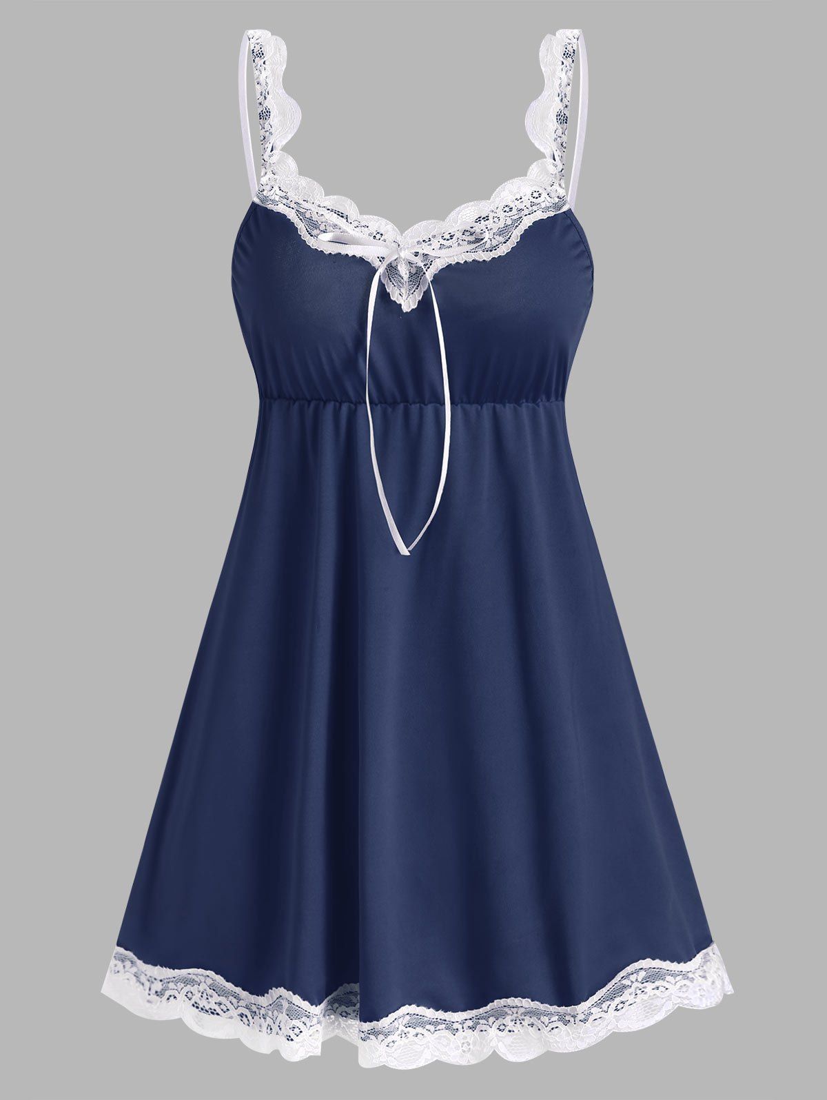 

Lace Panel Chemise, Blue