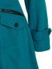 Hooded Faux Fur Insert Wool Blend Coat -  