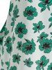 Floral Print Half Button Handkerchief Tank Top -  