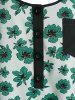 Débardeur Mouchoir à Imprimé Fleuri à Demi-Bouton - Vert XXL