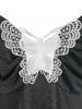 Plus Size Lace Butterfly High Low Midi Sleep Dress -  